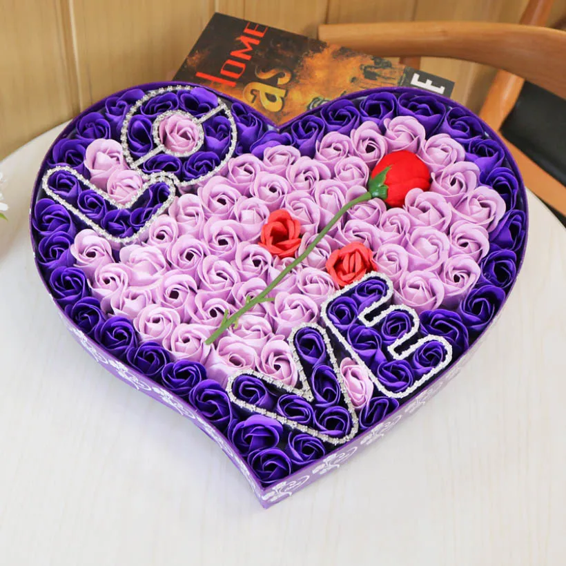 Valentine Day Gifts Soap Flower Love Rose Flower Wedding Birthday Days Artificial Soaps Gift Party Decoration HH21-845
