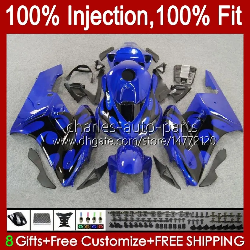 Cuerpo OEM para HONDA CBR 1000 Carenados CBR1000 RR CBR-1000 CC 2004 2005 Carrocería Blueflames 52No.107 CBR 1000RR 1000CC 2004-2005 CBR1000RR 04 05 Molde de inyección Carenado