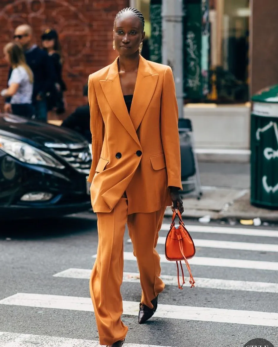 Red Orange Carpet Outfit: Cool Street Celebrity Womens Blazer And