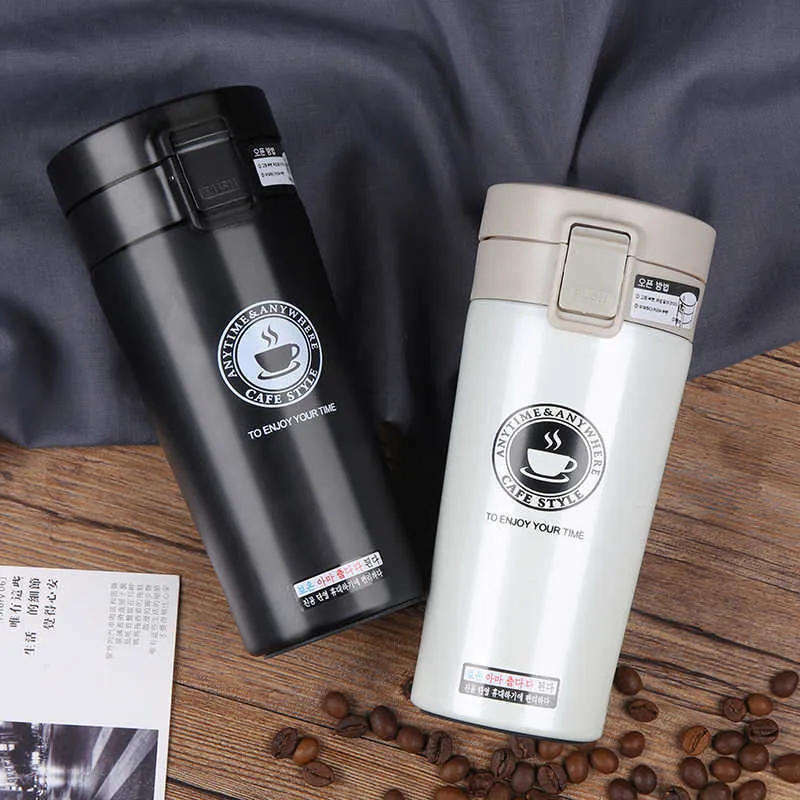 Double Wall Stainless Steel Vacuum Flasks Car Thermo Travel mug portable thermoses drinkware coffee tea Thermocup 210615