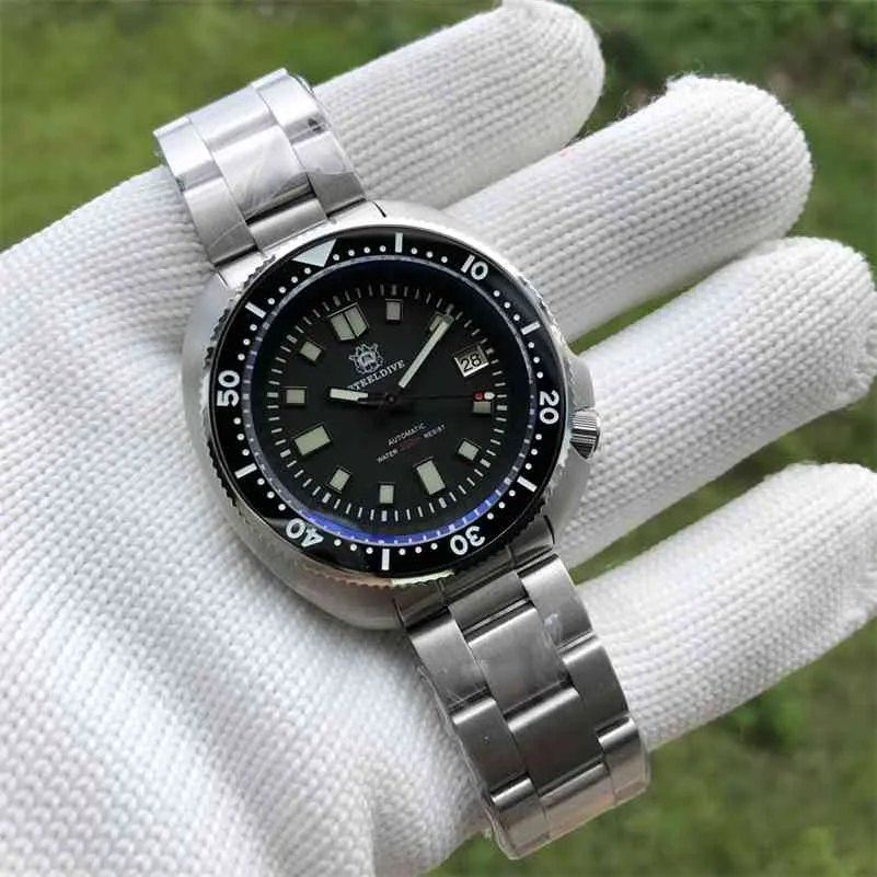 SD1970 Steelive Märke 44mm Men NH35 Dive Watch med keramisk Bezel 210329