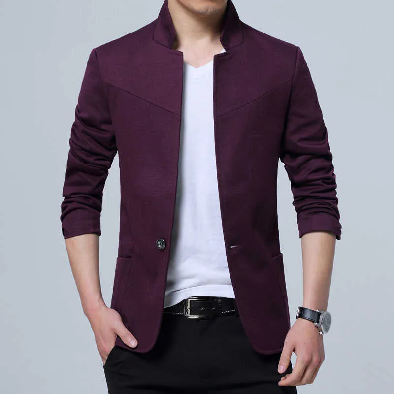 Liseaven Blazer Men Jackets Male Stand Collar s Slim Fit s black Jacket Plus Size 5XL 211110