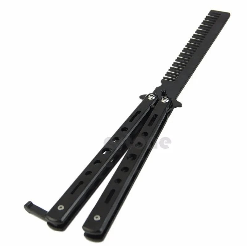 Pearl White Stainless Steel Balisong Practice Butterfly Knife – Trainer Comb – The X Bay