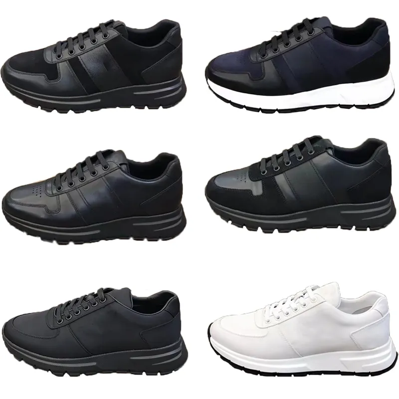 Mens Designer Sneakers Prax 01 Leather Lace-Up Elegant Runner Trainers Nylon Luxury Shoes Casual Shoes 6 Design With Box 276