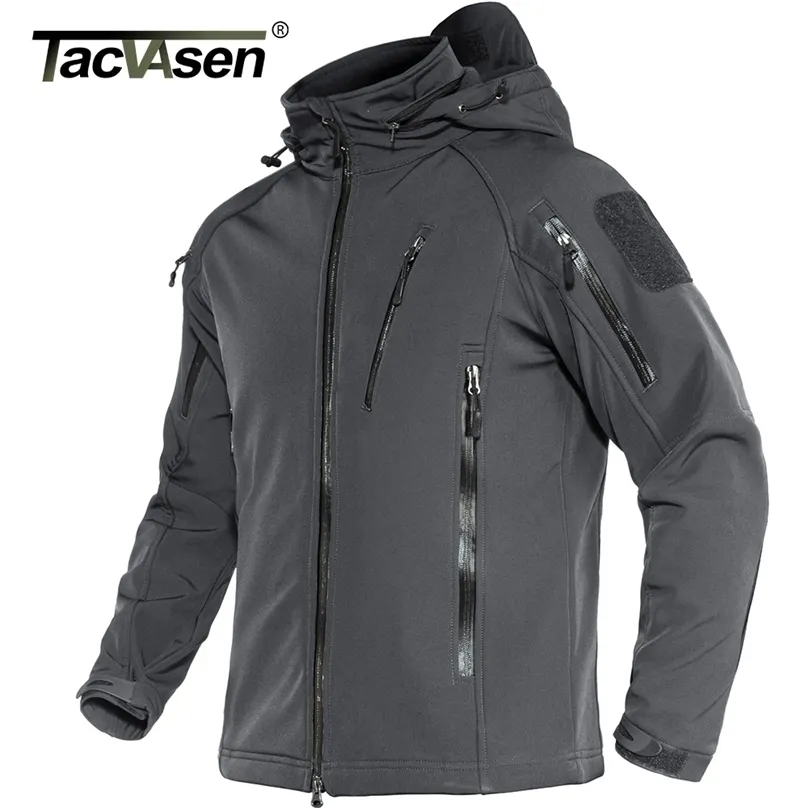 Tacvasen Tactical Fleece Gevoerd Waterdichte Jas Mens Military Air Soft Coat Safari Windbreaker Winter Warm Army 211217