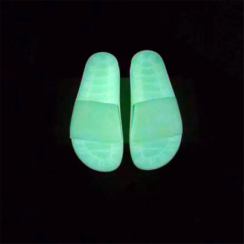 Luminous Slippers Transparent Sandals Mans Womans Flip Flops Top Quality Oudoor Indoor Summer Slip On Slides Ultra-thin Rubber Sole Shoes With Box