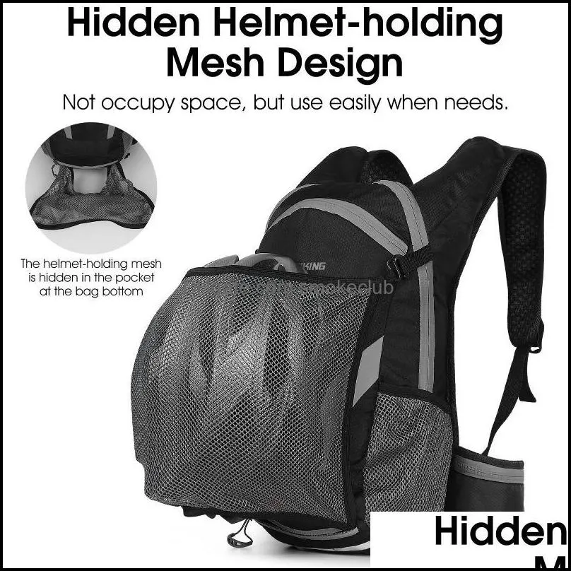 Outdoor Bags 16L Bike Cycling Sport Knapsack Running Hiking Climbing Backpack Hydration Water Bag Rucksack Bladder Pack Helmet Net