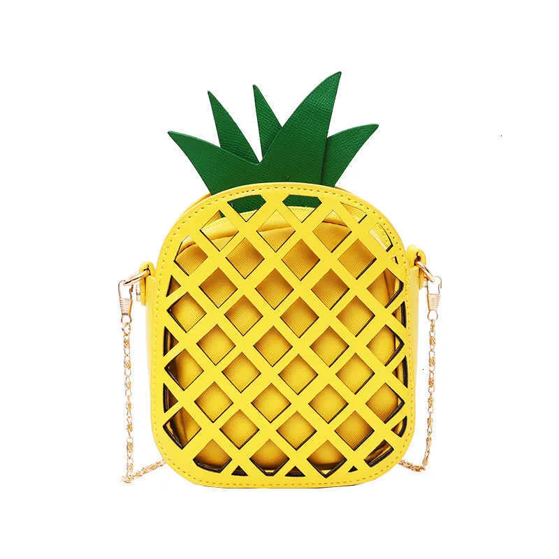 HBP Non-Brand Cute Q cut out pineapple shoulder color contrast personality creativity Korean fashion slant across women's bag sport