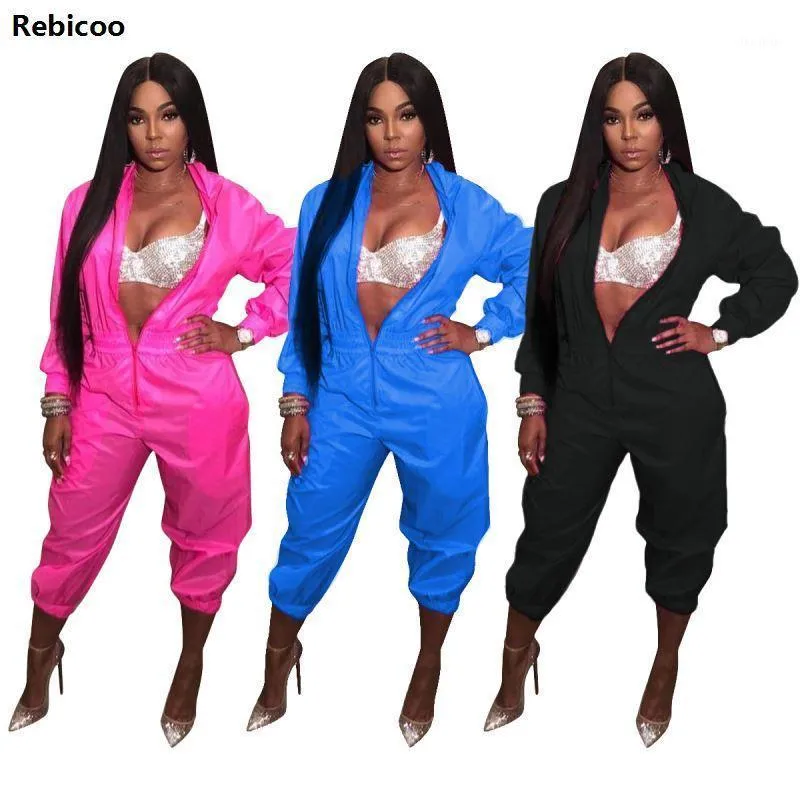 Kvinnors Jumpsuits Rompar Front Zipper Casual för kvinnor Rose Röd Långärmad Stativ Krage Party Bodysuit Stretwear Loose Club Body Feminin