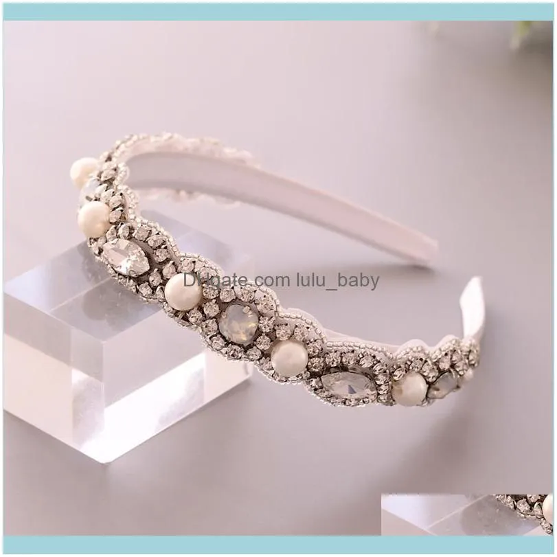 Hair Clips & Barrettes TRiXY S274-FG Beautifully Pearl Beaded Baroque Headband Crystal Wedding White Bridal Tiara Designer Crown1
