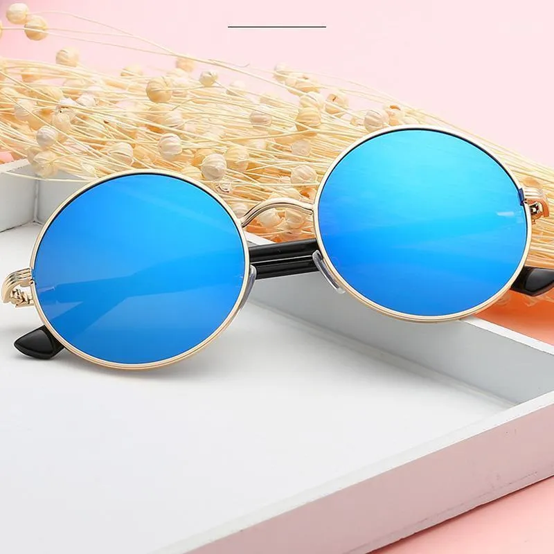 Sunglasses 2021 Fashion Retro Designer Super Round Circle Glasses Cat Eye Semi-Rimless Women's Goggles1