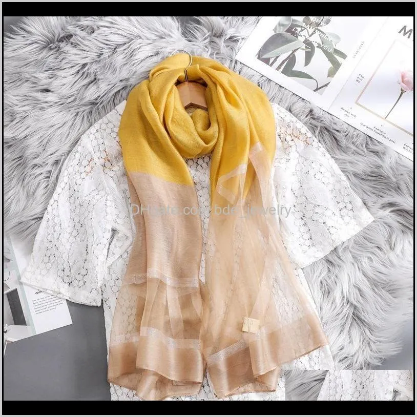 silk scarf wild wool scarves thin cape color matching female summer sunscreen shawl echarpe femme fashion headscarf