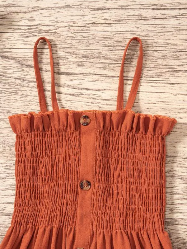 strapless open back dress Kaida Slinky Maxi Dress With Hardware - Burnt Orange