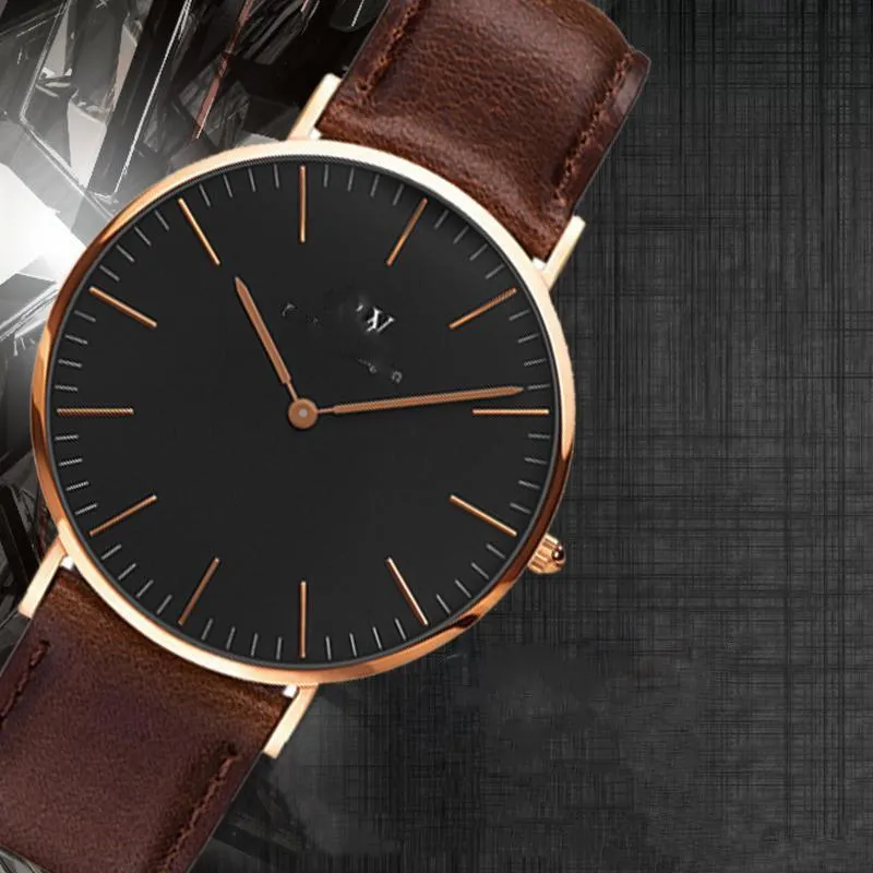 Tasarımcı Erkekler DW Kadın Moda Saatleri Daniel'in Siyah Dal Deri Kayış Saati 40mm 36mm Montres Homme2495