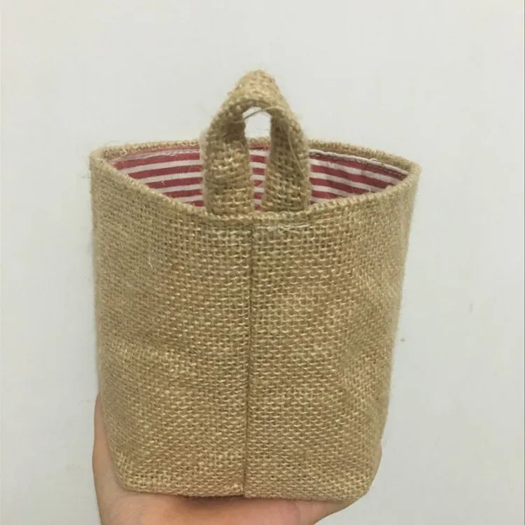 Storage Bags Wall Hang Behind The Door Organizer Linen Pocket Used For Cosmetics Stationery Wardrobe Flowerpot Decoration Basket w-01340