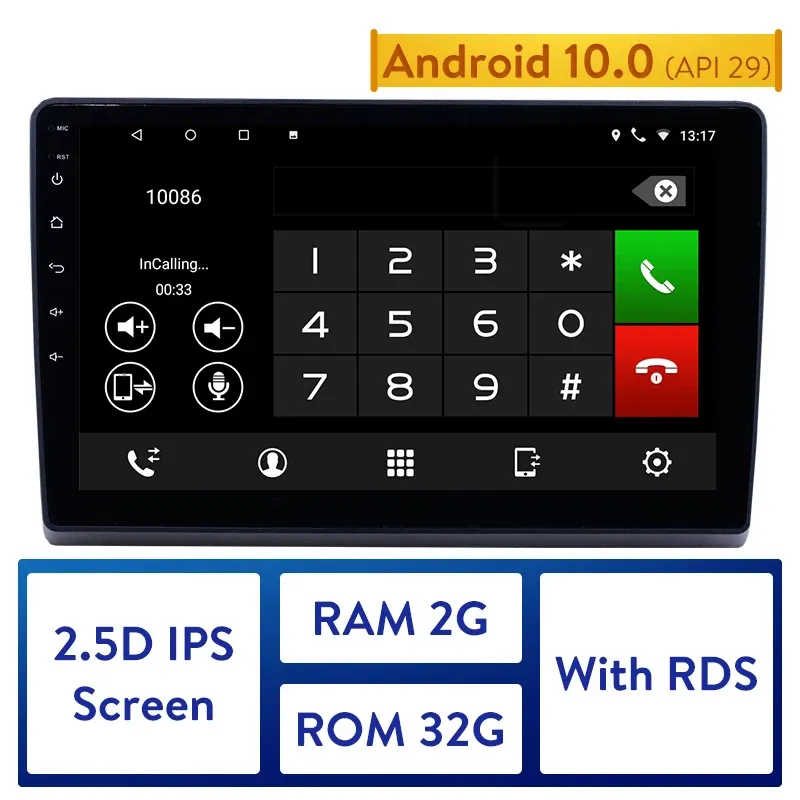 Bil DVD Radio Head Unit Player för 2009-2019 FORD Ny transit med Bluetooth GPS Android 10,0 2G + 32G IPS 2.5D