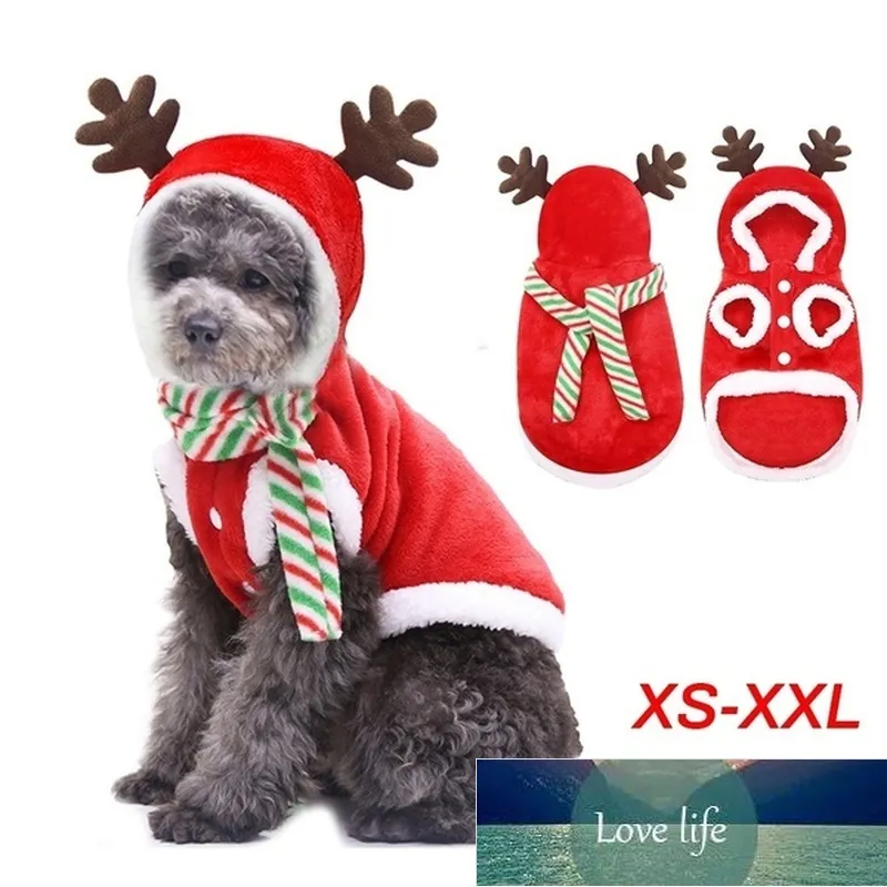Vestiti per cani di Natale Inverno caldo Giacca per cani da compagnia Cappotto Cucciolo Abbigliamento natalizio Felpe con cappuccio per piccolo cane medio Vestito Prezzo di fabbrica Design esperto Qualità Ultimo stile