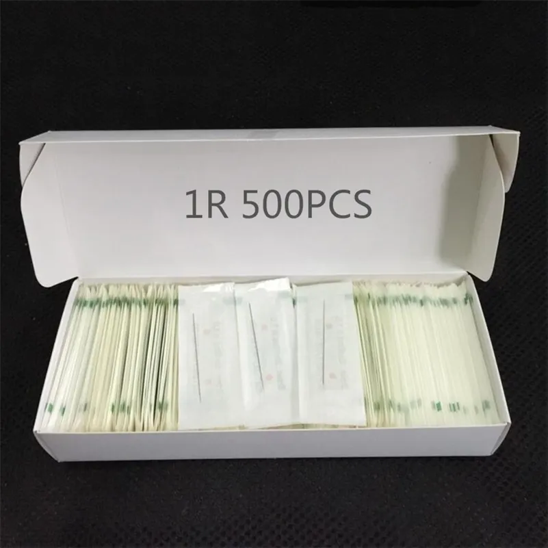 500 Pieces/Box Tattoo 1R Needles For Permanent Eyebrow and Lip Munsu Makeup Machine 0.35mm*50mm 210324