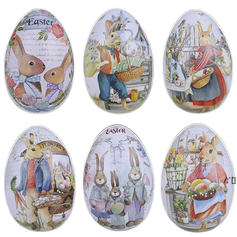Easter Party Gunst Decor Eggs Geformte Farbe Kaninchen Hase Bonbons Schokoladenboxen Kreative Mini Geschenk Verpackungskasten Schmucklagerung Codes PAA10987