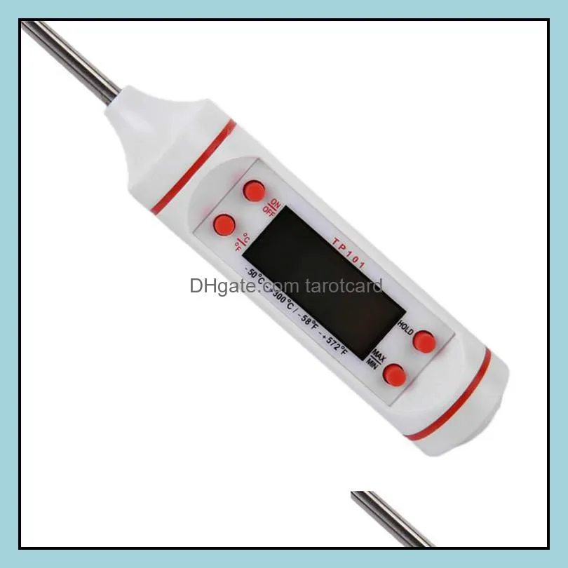 Wholesale Food Cooking Thermometer Probe Meat Household Hold Kitchen LCD Gauge Pen BBQ Grill Candy Steak Milk Water Household