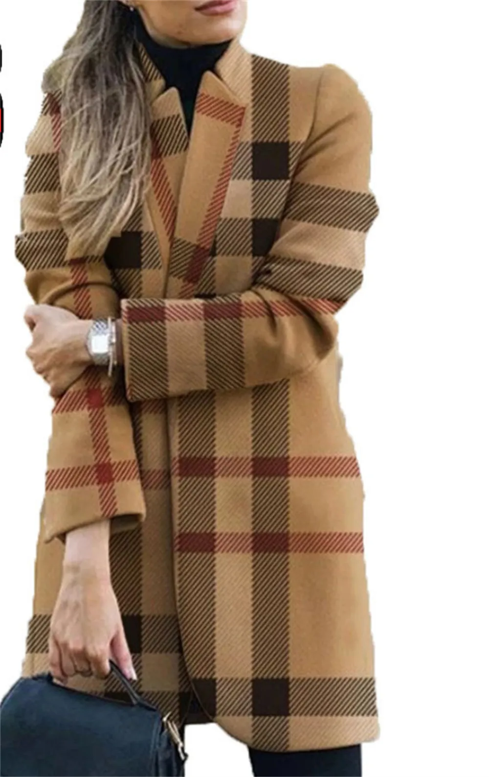 Neue Damenjacken, Damenmode, bedruckt, Stehkragen, Wollmantel, lässig, bequem, Oberbekleidung, Damenbekleidung, Trenchcoat, Windjacke, Mäntel, Größe S-2XL