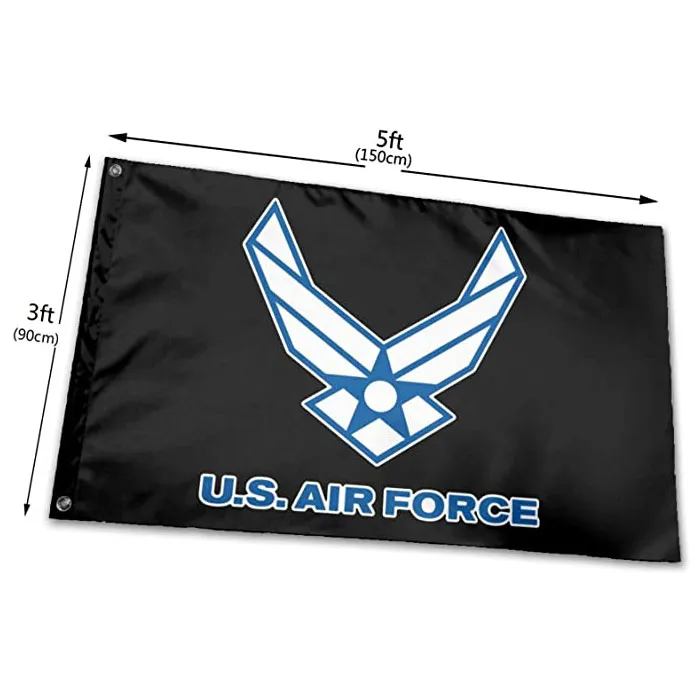 USAF Air Force Logo Bandera Color vivo UV Resistente a la decoloración Doble costura Decoración Banner 90x150cm Impresión digital al por mayor