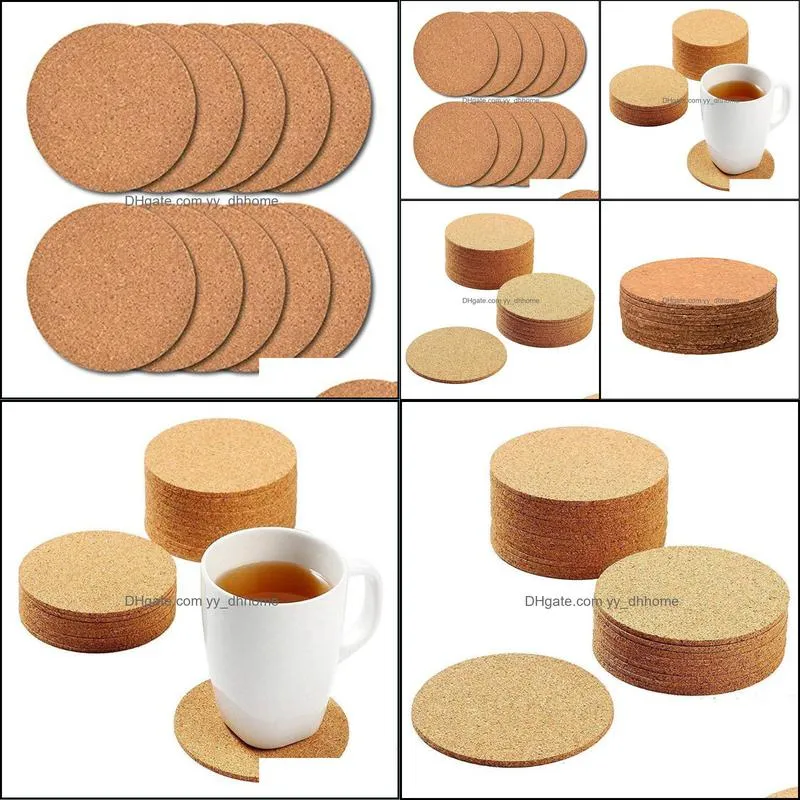 Mats & Pads 10 X Round 90mm * 3mm Cork Bar Drink Coasters 90mm, Thick *Malleable And Flexible, Easily Cut Into Different Shapes