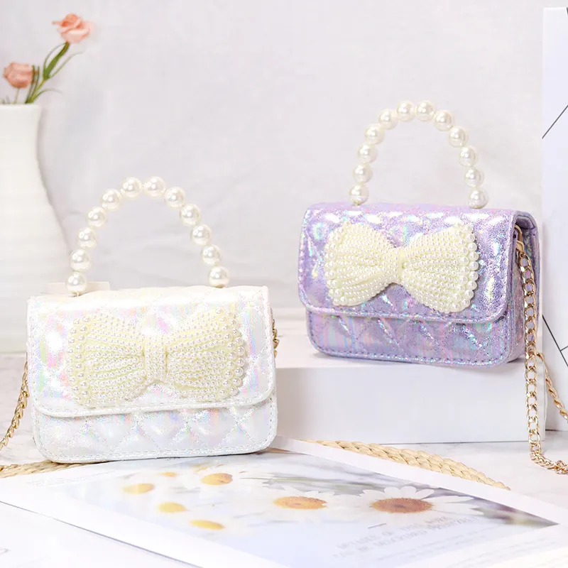 girls bowknot handbags Women pearl butterfly mini one shoulder Bag purse Fashion Pearls princess messenger bags wallet 1346 B3