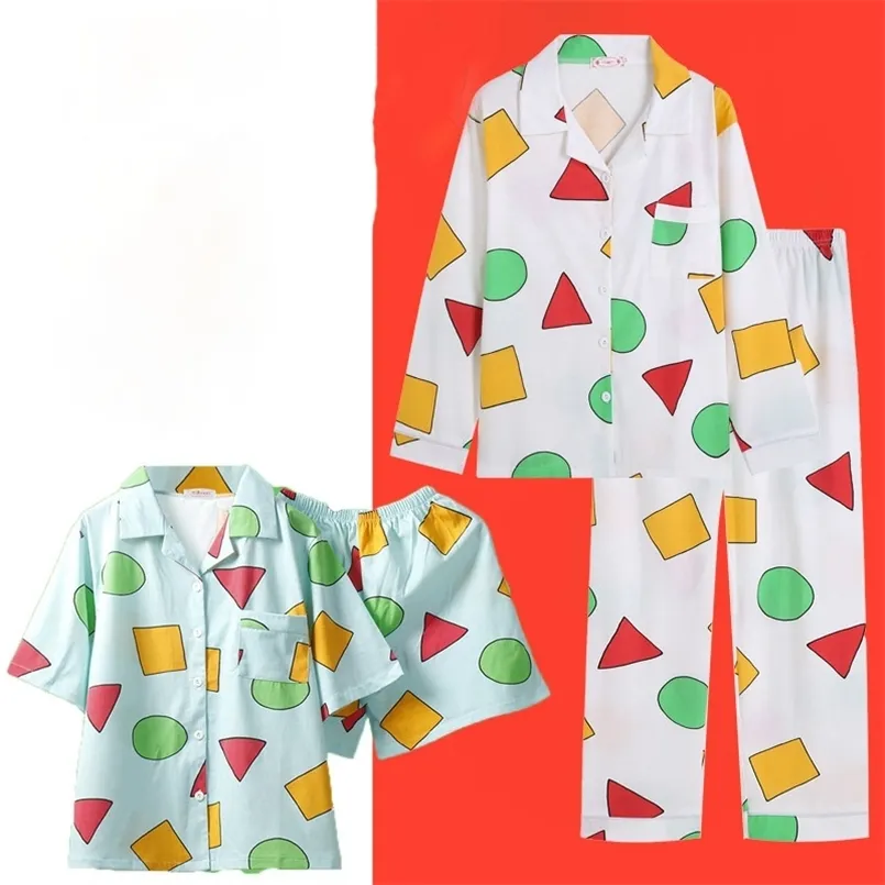 Summer pijamas Japanese Pyjamas Sleepwear Cotton Pajama Pijamas Short Sleeve Homewear Anime Nightgown Party 210809