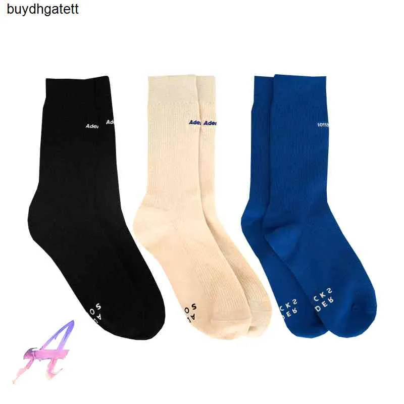 Ader Error Double Needle Tube Socks Embroidery Cotton Tide Brand Adererror Men's Women's Street Sportsc2a6