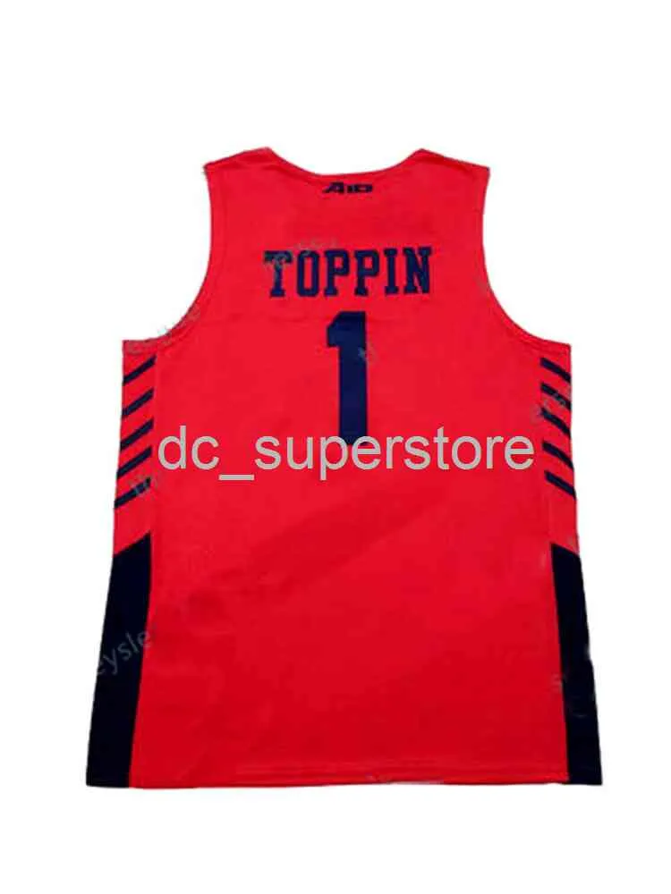 Obi Toppin #1 maillots de basket-ball tous cousus personnalisés tous les noms numéros 3 couleurs hommes femmes jeunesse maillot de basket-ball XS-6XL