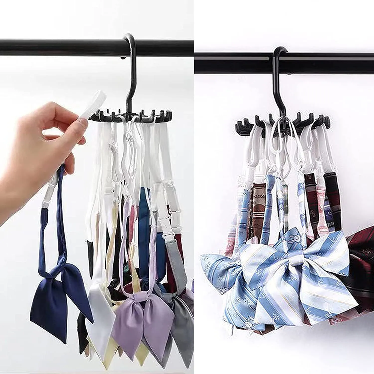 Hooks Creative Multi-Functional Plastic Tie Rack Mini Rotating 20 Claw Hanger Scarf Tillbehör Storage Racks grossist