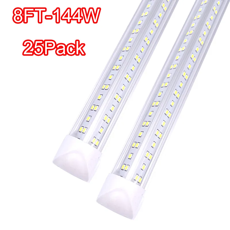 72W 144W V-vormige dubbele kant 4 rijen 8FT LED-buizen T8 4FT 5FT 6FT Geïntegreerde Cooler Deur Vriezer Tube Shop Light