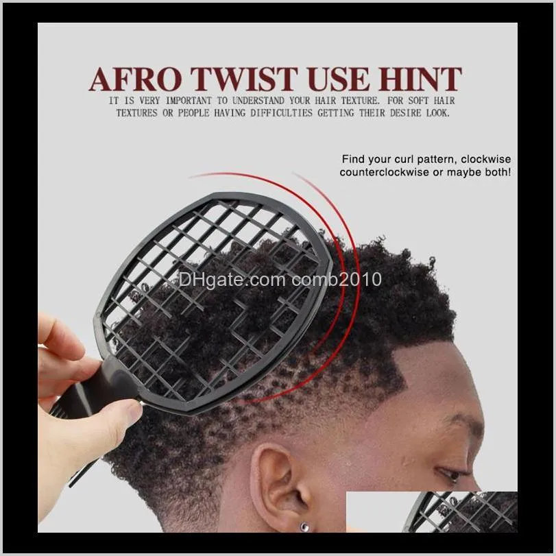 2 in 1 dirty braid comb afro twist hair comb african men`s hairdressing afro professional twist wave curly brush comb 10pcs
