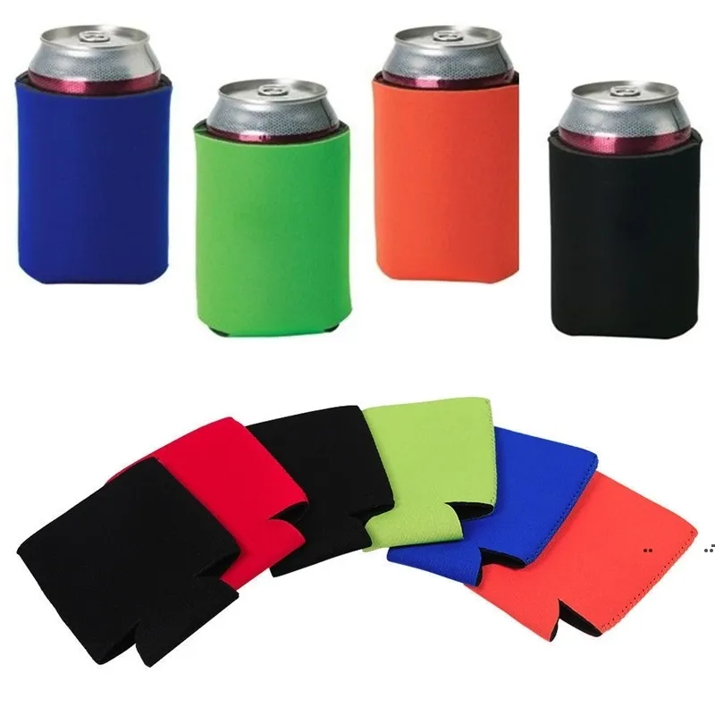 Newwholesale 330ml Cerveza Cola Bebida Can Holders Bolsa Mangas de hielo Congelador Pop Holders Koozies 12 Color EWF7868