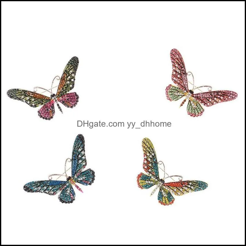Pins, Brooches Classic Vintage Rhinestone Butterfly For Women Bridal Gift Dress Pins Jewelry Accessories Elegant Pin