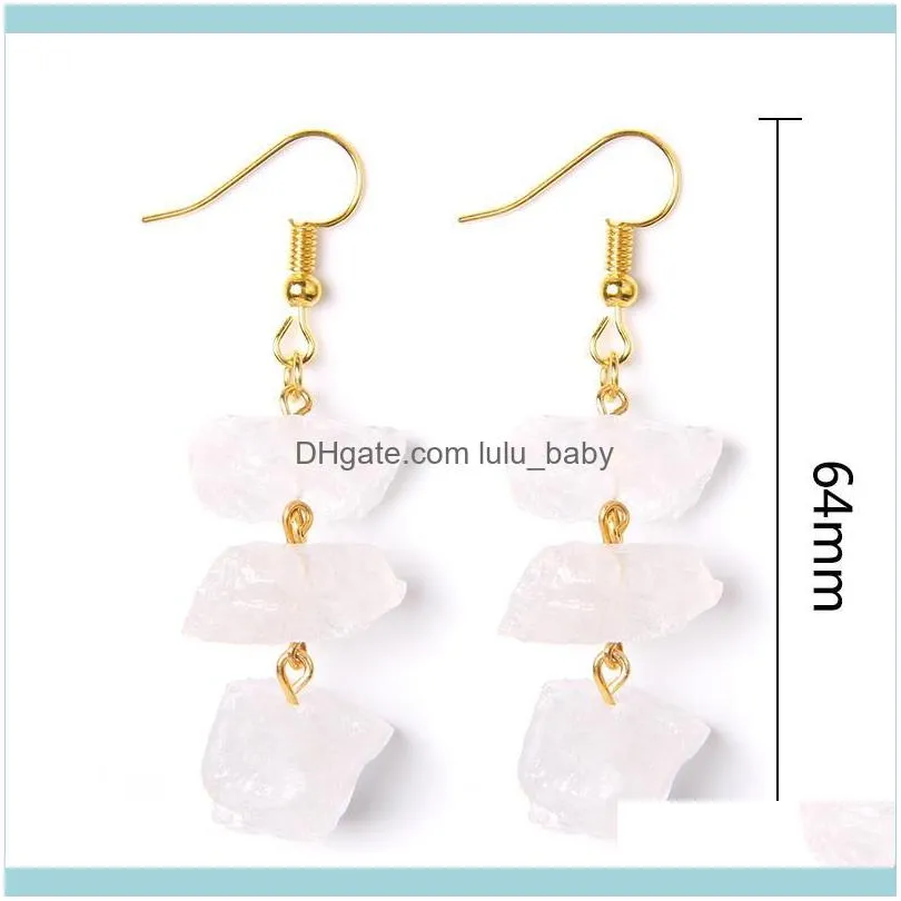 Dangle & Chandelier Fashion Crystal Drop Earrings For Women Colorful Natural Stone Nugget Hanging Statement Eardrop Female Jewelry