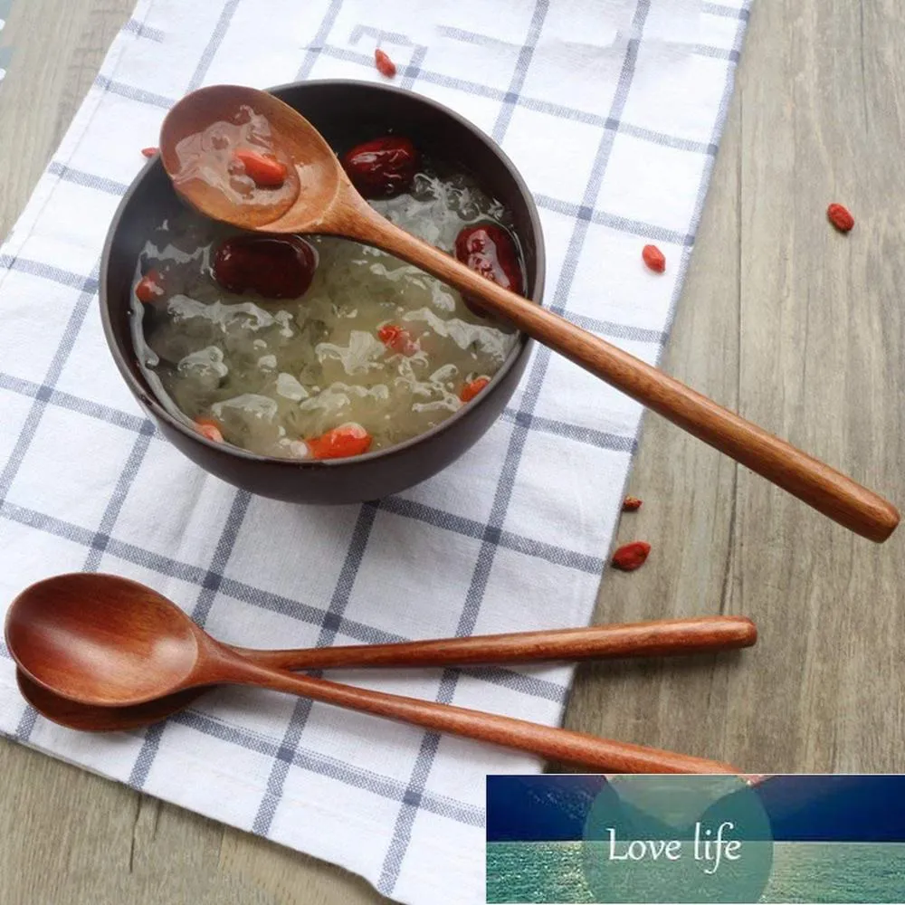 Cucchiai di legno Zuppa di legno da 9 pollici per mangiare miscelazione ] Manico lungo con utensile di stile