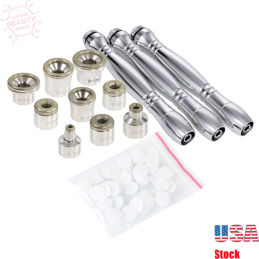 Hot 9 Tips 3 Wands Diamond Dermabrasion Accessories Microdermabrasion Skin Rejuvanation