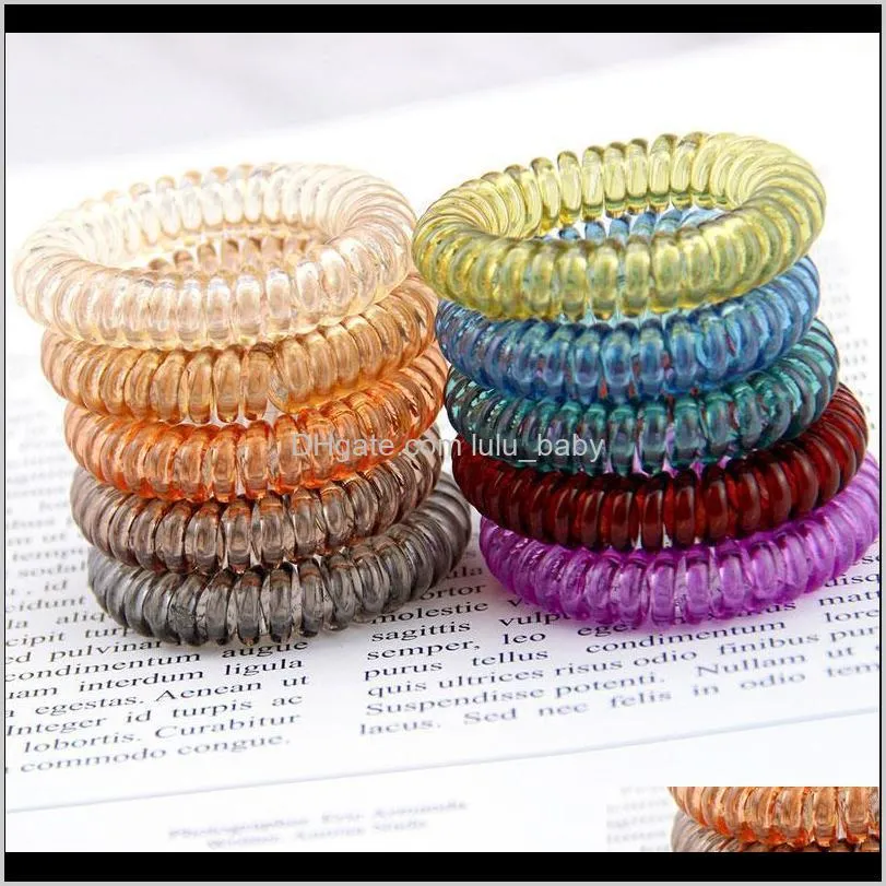 new candy color telephone wire cord hair tie girls kids elastic hair band ring women rope bracelet stretchy scrunchy