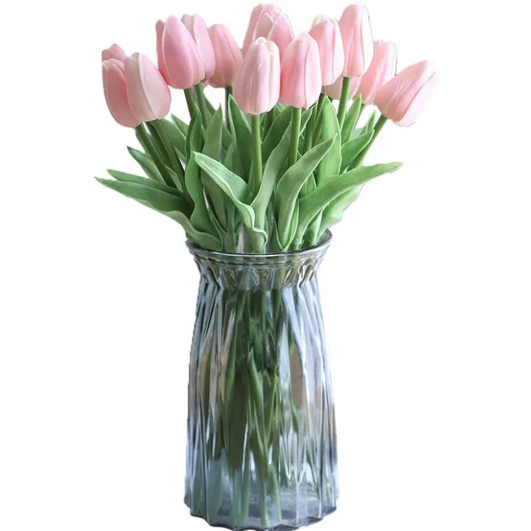 14 colores tulipanes blancos flores artificiales PU ramo de tacto Real falso para decoración de boda hogar Garen
