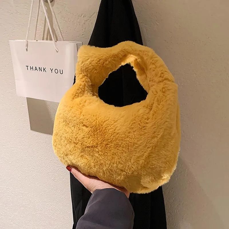 Sacs de soirée automne et hiver fausse fourrure sac fourre-tout femmes épaule concepteur en peluche dame sacs à main de haute qualité grands sacs à main 2021