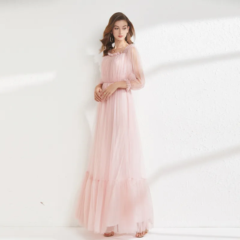 Women's Evening Party Dress Square Neckline Long Sleeves Ruffle Empire Waist  Maxi Gown from Dhgate Urban Sexy Dresses - price 46.24