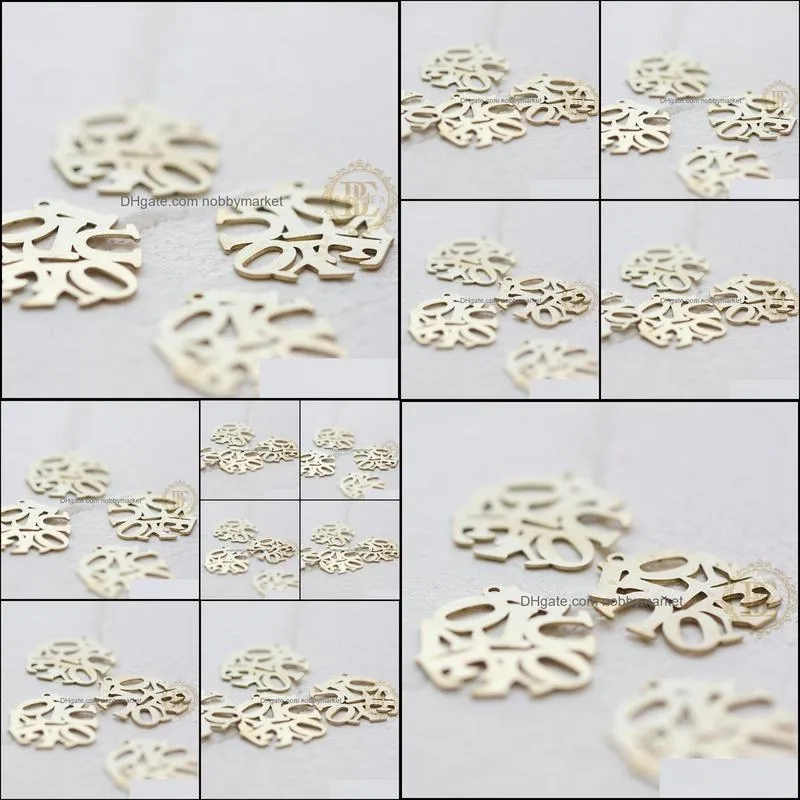 Charms 4 Pieces Solid Raw Brass Letter Charm - 22x20mm (4620C)