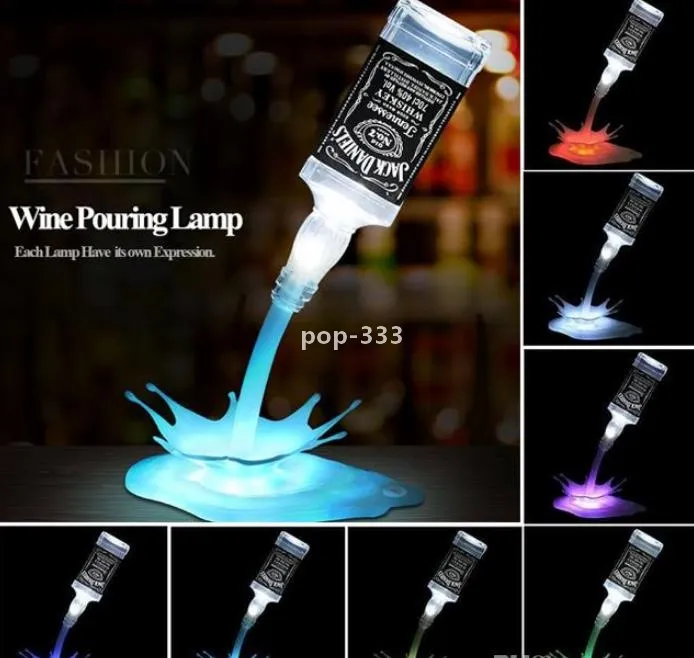 Novelty spel häll lampan LED Night Light Wine 3D Uppladdningsbar USB Touch Switch Fantasy Bottle Decoration Bar Party