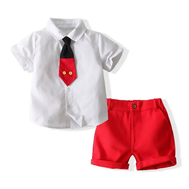 2PCS男の子の服セットサマーチルドレンファッションシャツ男の子のためのショーツ衣装0-6歳の幼児トラックスーツ