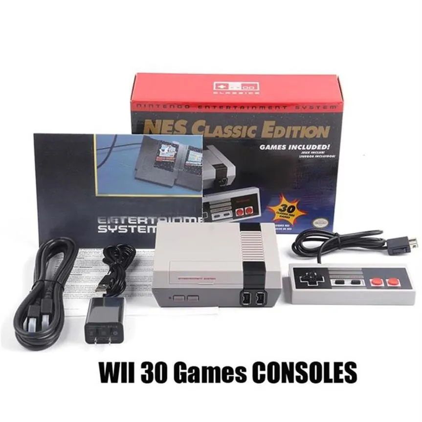 Wii Classic Game TV Video Console Handheld Console Entertainment System para 30 Edición Modelo NES Mini Games Player Consoles Dispositivo con 198 A07