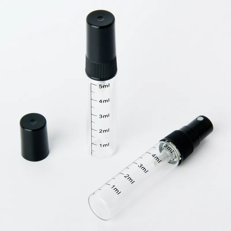 100 PCS / LOT 5ml Botella de cristal Línea de calibración Botellas de perfume vacías