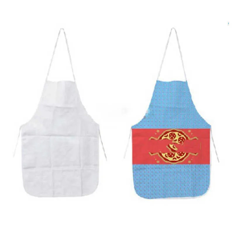 Heat Transfer Kitchen Apron Polyester Home Sublimation Blank Half Length Sleeveless Aprons DIY Creative Gift 70*48CM