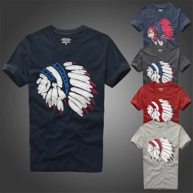 Camiseta causal de camisetas para hombres con patrón de avatar de personaje indio Tamaño S a XXXL 210324
